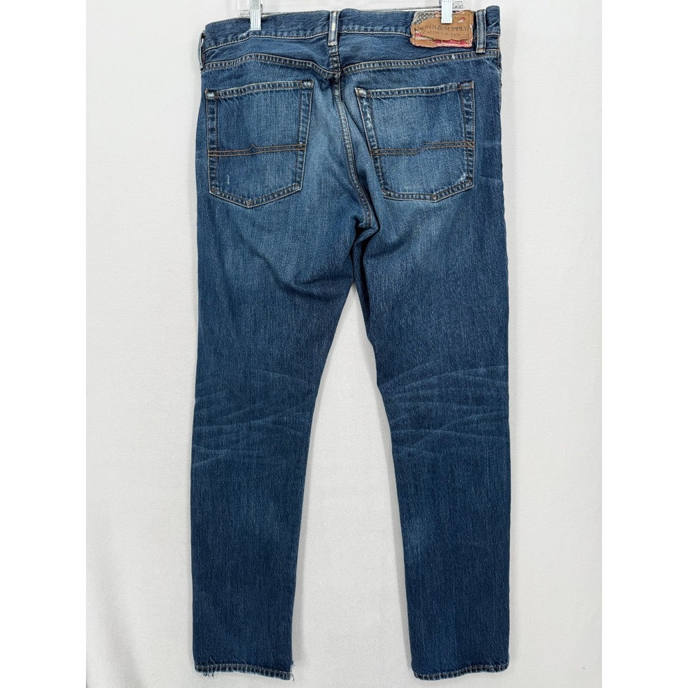 Denim & Supply Ralph Lauren Men's 36x34‎ Distressed Jeans Tapered Straight Blue